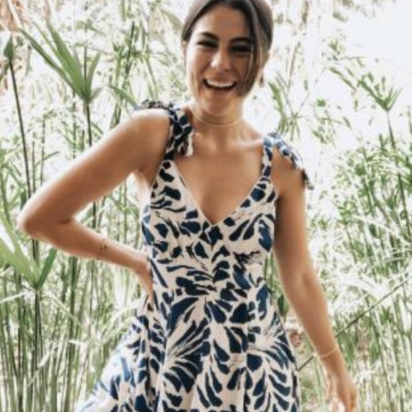 Alexis Botanical Tie Strap Asymmetrical Hem Dress - Picture 14 of 16